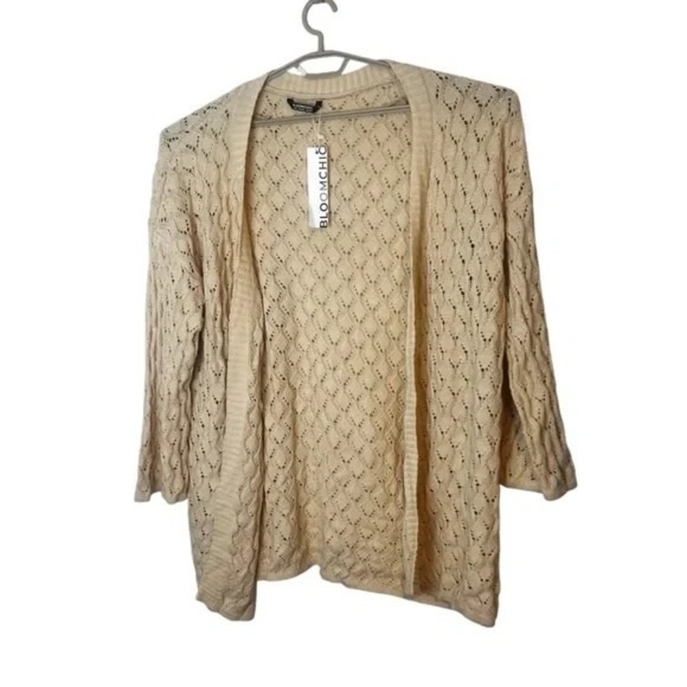 Bloomchic Peach Open Knit Cardigan Sweater Size 18 20 New